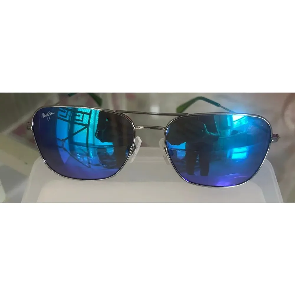 Maui Jim Men's Naauao Polarized Aviator Sunglasses Hawaiian Blue